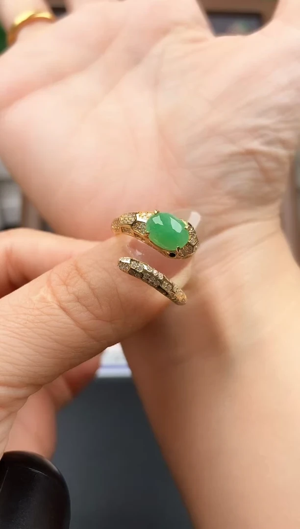 银S925镶嵌戒指翡翠12