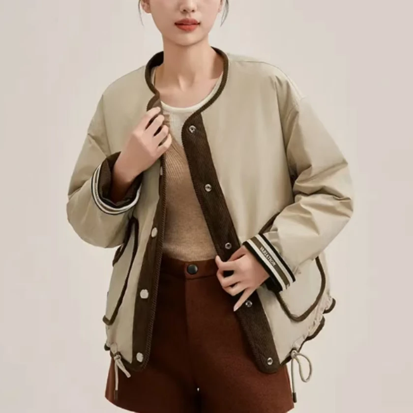 FreeRage/自由表现2024年新款秋冬两面穿时尚白鸭绒羽绒服