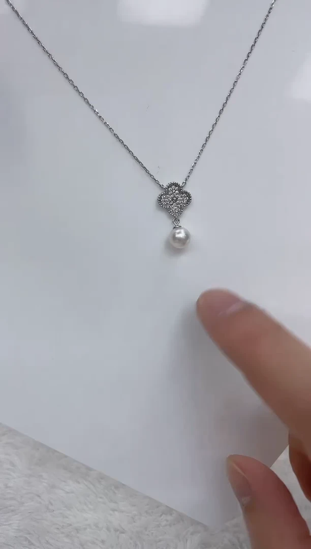 【闪购商品】海水珍珠颈饰银S925镶嵌海水珍珠项链