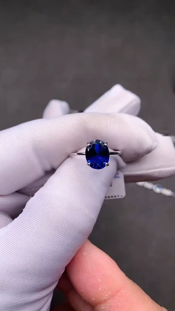 【闪购商品】蓝宝石戒指银S925镶嵌.........