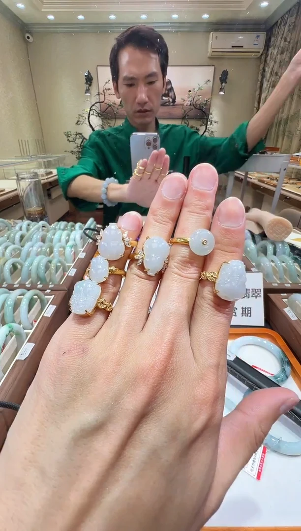 未镶嵌戒指翡翠-纯天然缅甸A货翡翠戒指-多样性发1件