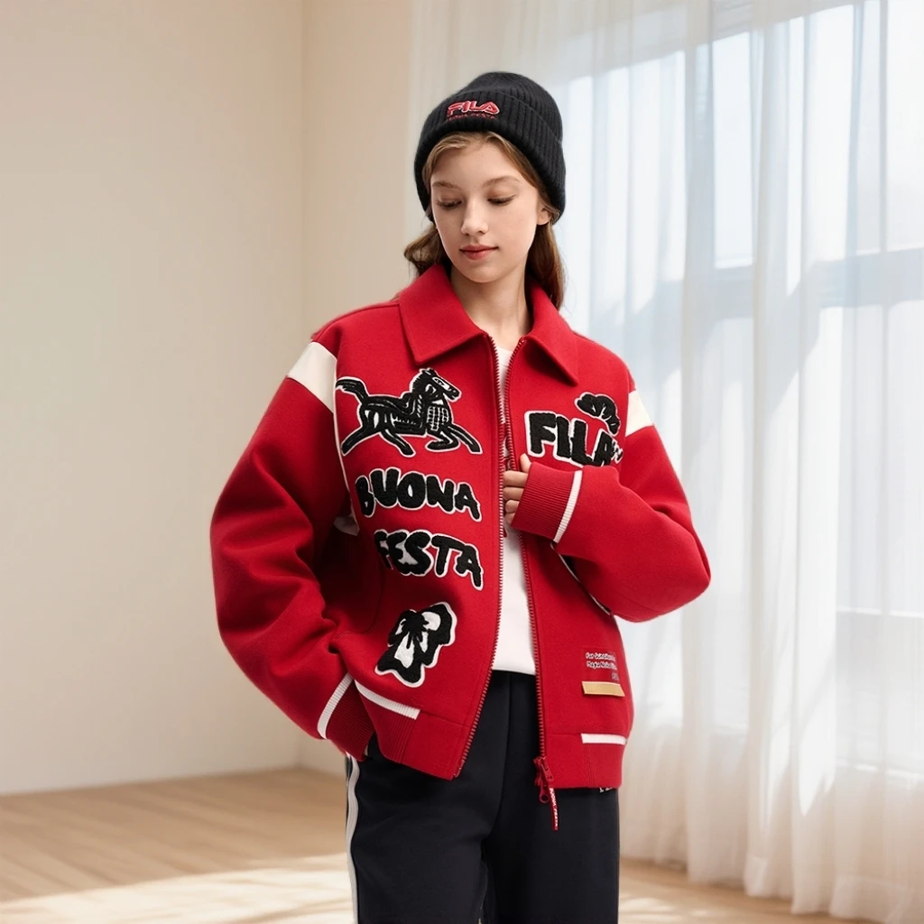 【斐乐马上起飞】FILA/斐乐冬新款男女同款休闲翻领棉服F11U619903F