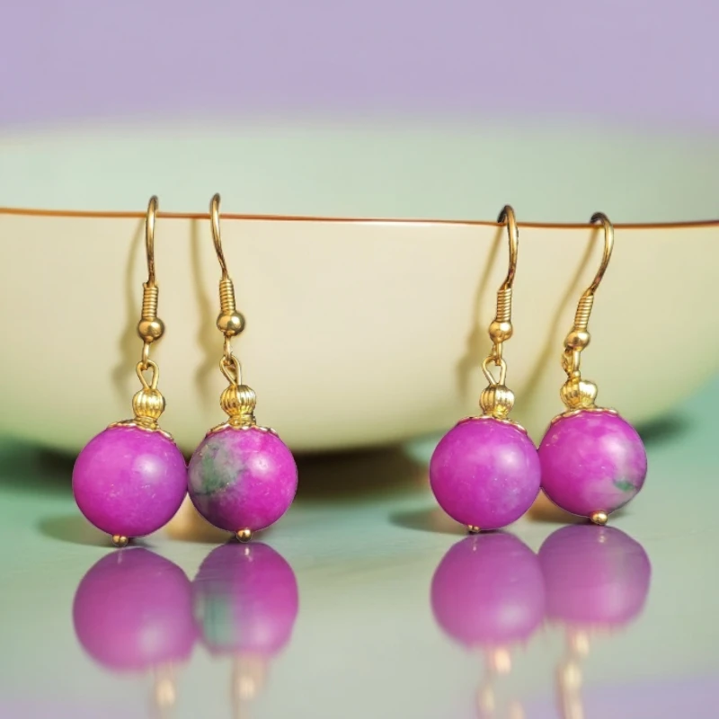 精美紫渐变舒俱玛瑙耳饰赠礼盒合金(多样性发一个) A28-37