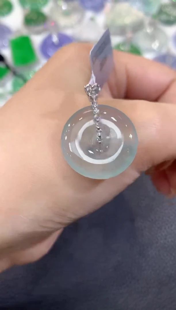 吊坠(不含链)18K金镶嵌翡翠A27