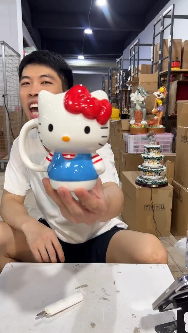 瓷片陶瓷条纹kt全身杯