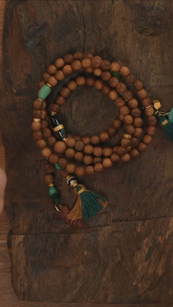 【闪购商品】檀香木手串18K金镶嵌S1926-定制