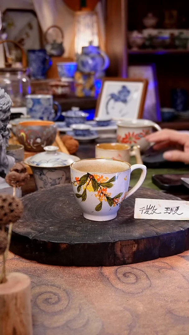 杯子桂花手工手绘手工手绘