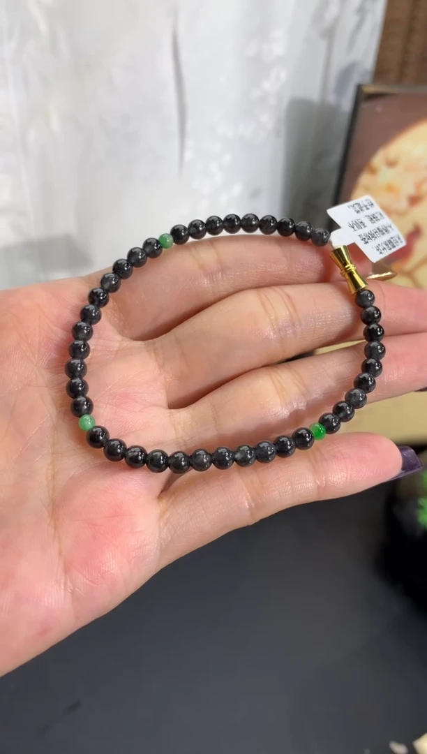 未镶嵌手串翡翠卡4mm