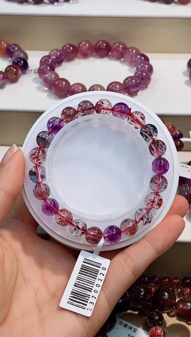 未镶嵌手链水晶黑加仑超七多圈8m+