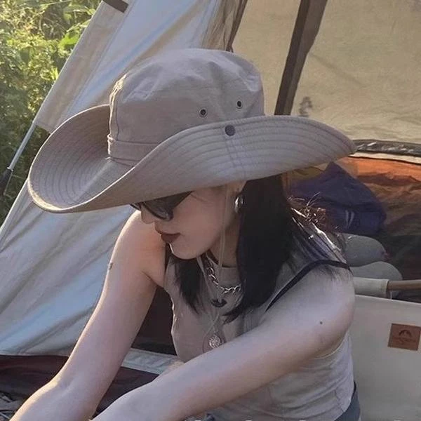 西部牛仔帽子女夏季大帽檐太阳帽遮脸防晒帽户外旅游徒步登山帽男