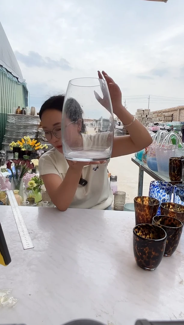 插花现代客厅摆件玻璃花瓶