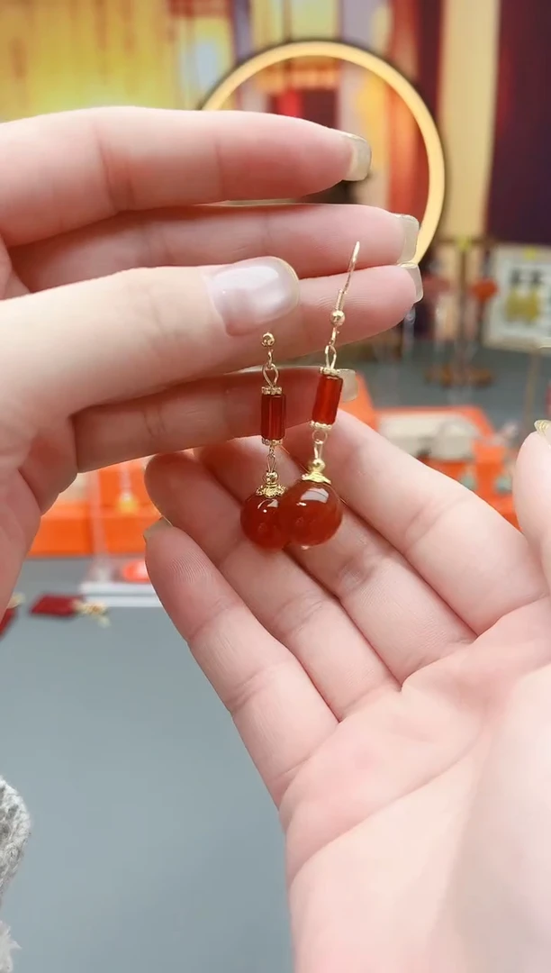 未镶嵌耳钉玛瑙/玉髓723