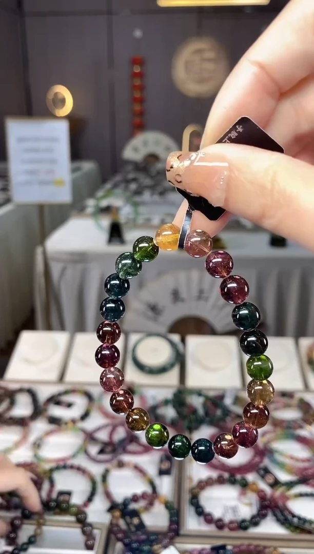 未镶嵌收藏级老矿碧玺净体单圈手串8mm+碧玺dan一物一证