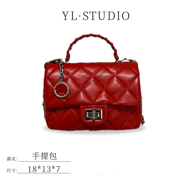 【依琳定制】女士潮流时尚经典气质手拎单肩包ZT-D7218-勃肯第红