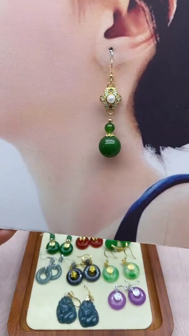 未镶嵌和田玉耳饰345