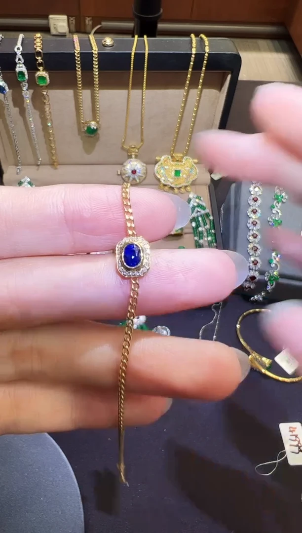 手链蓝宝石18K金镶嵌0.59ct