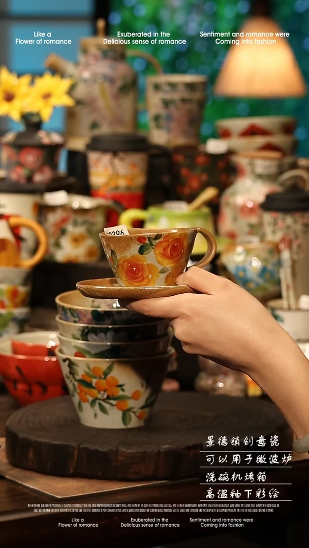 陶瓷景德镇高温釉下彩手工手绘款式@A0396@