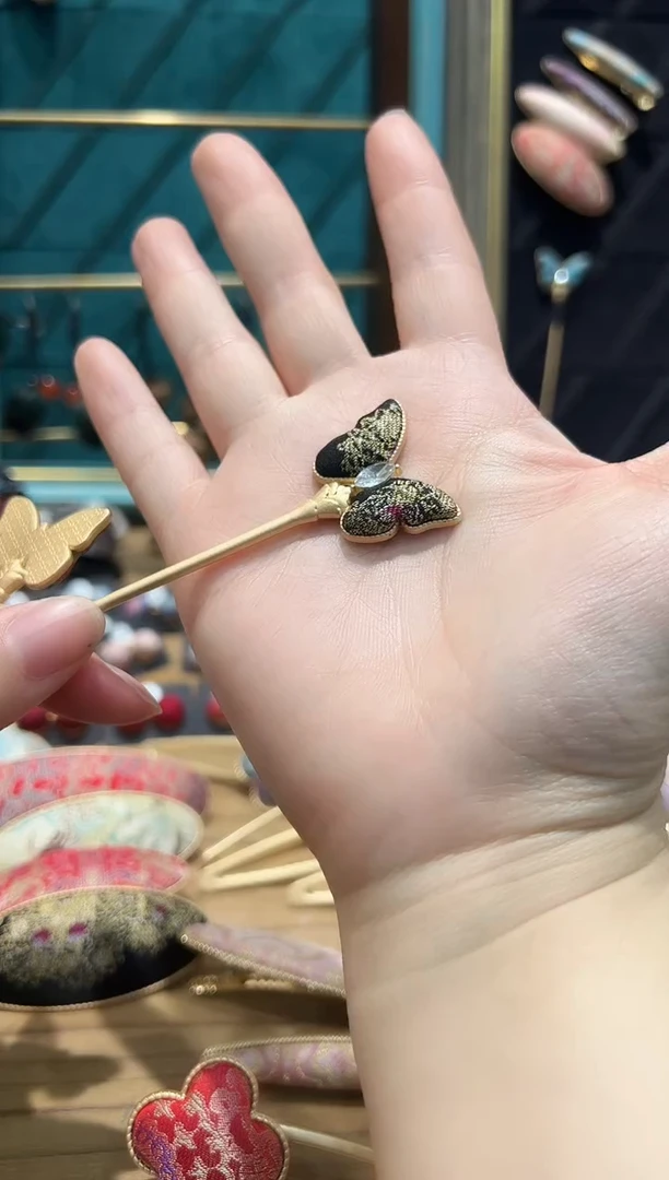 【闪购商品】【一物一拍专车】黑金蝴蝶发簪新款发簪