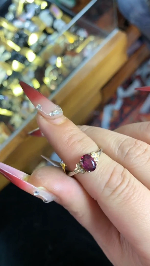 【闪购商品】石榴石戒指银S925镶嵌楚楚中古珠宝甄选不退换