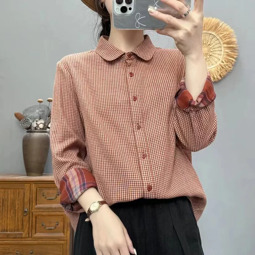 小格子衬衣时尚休闲春秋季宽松百搭上衣