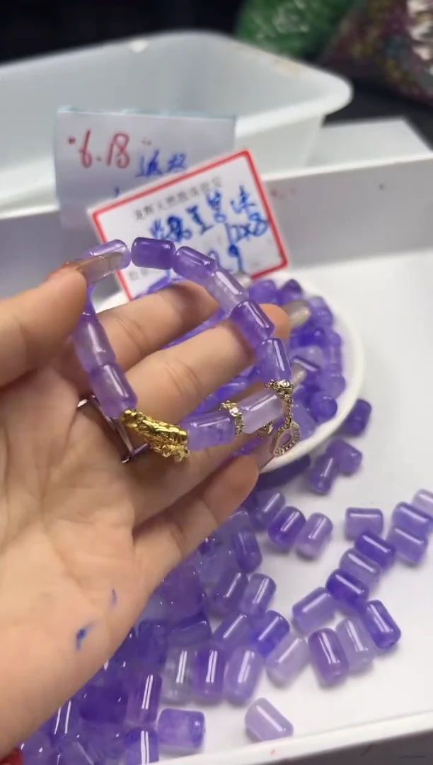 未镶嵌颈饰碧玺w1737紫碧玺管珠12*8mm*10颗