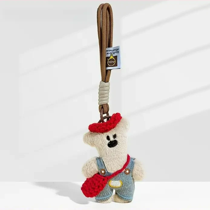 可爱憨豆小熊包包挂件毛绒玩偶书包背包挂饰情侣公仔包配饰钥匙扣