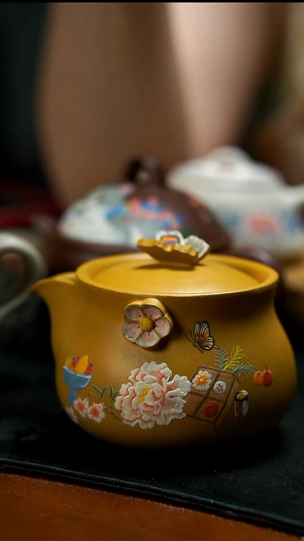茶壶紫砂黄金段清供宝瓶壶