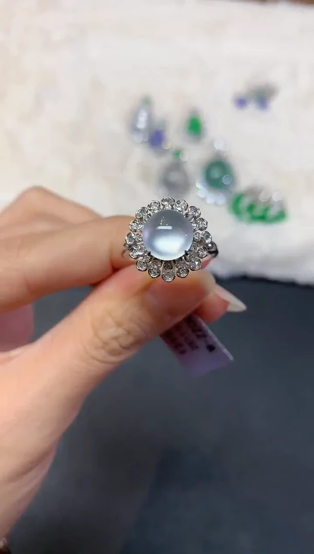 18K金镶嵌戒指翡翠W403|15800