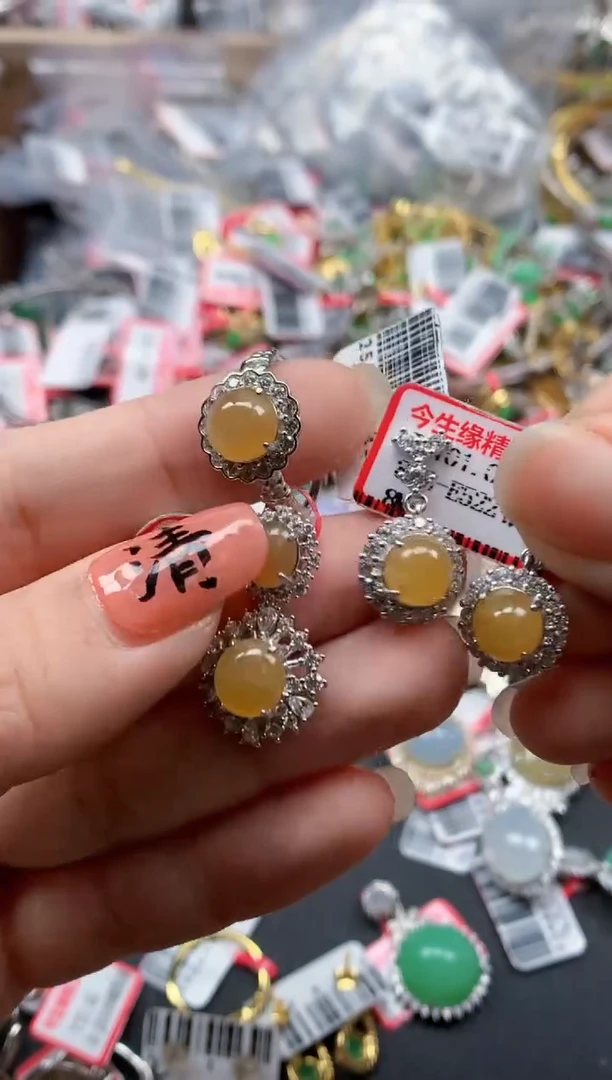 银S925镶嵌戒指翡翠天然A货缅甸翡翠