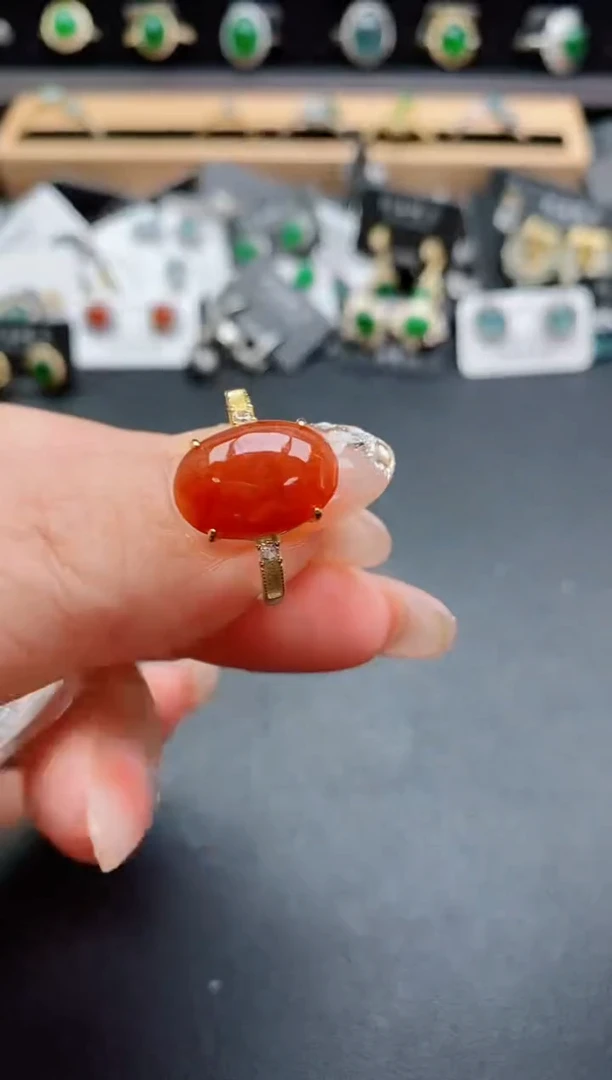 银S925镶嵌戒指翡翠1