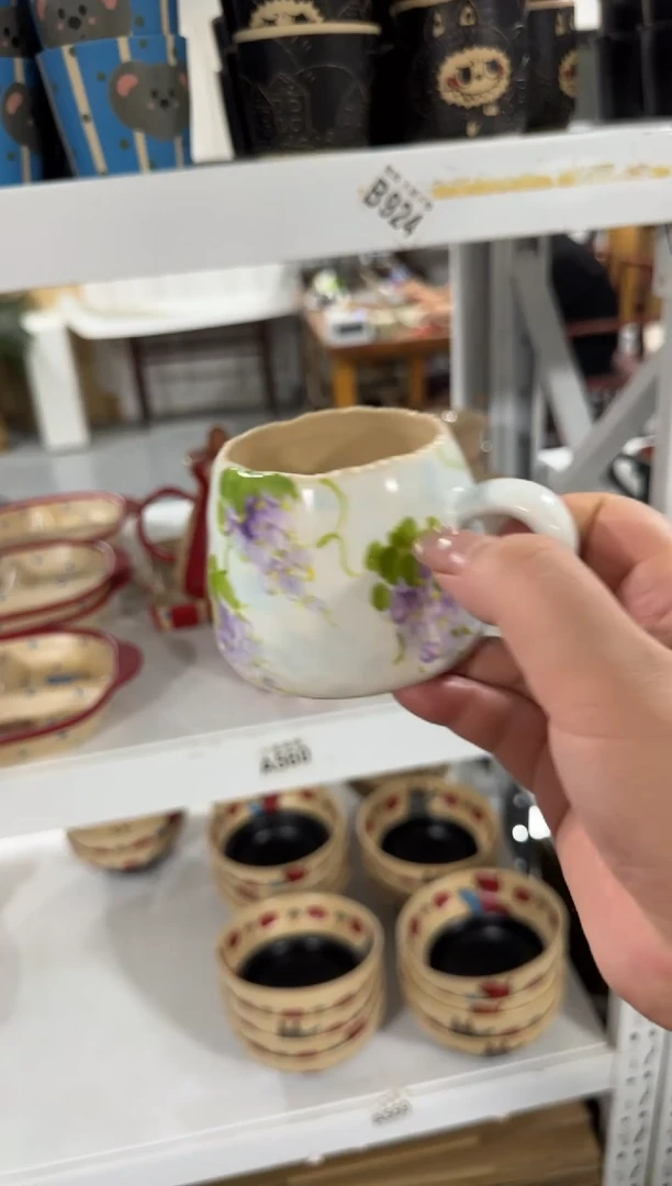 陶瓷紫藤花杯子【十里高温釉下彩陶瓷】
