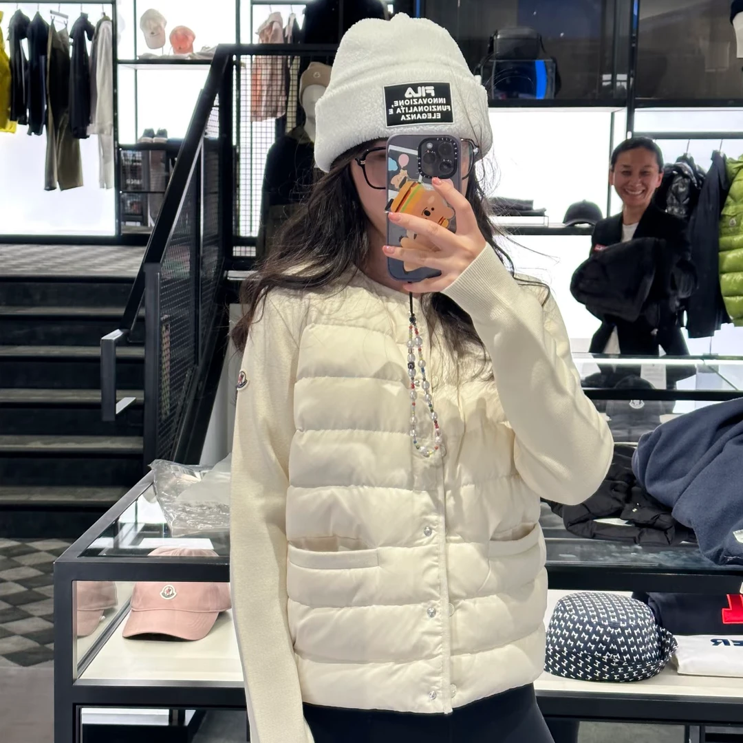 未使用 MONCLER 2511139/L码/纯色Logo袖标拼接单排扣夹克