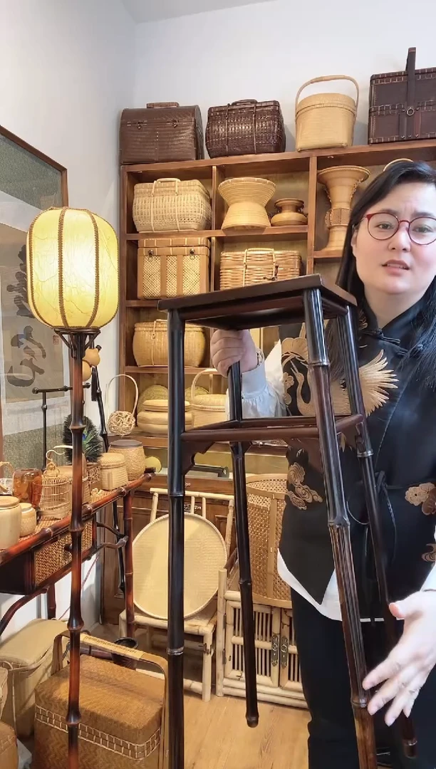 【闪购商品】手工竹编紫竹花几花架