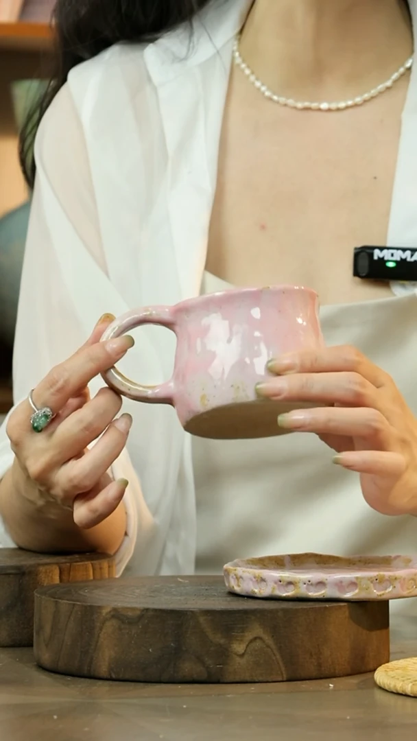 陶瓷设计师款咖啡杯碟 梅洛粉