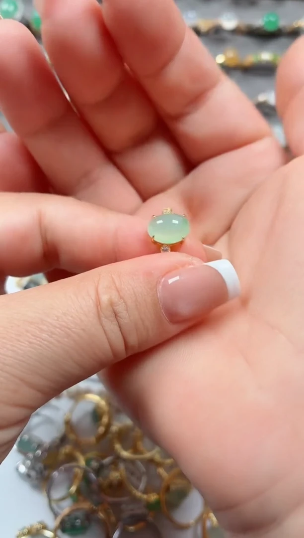 银S925镶嵌戒指翡翠.