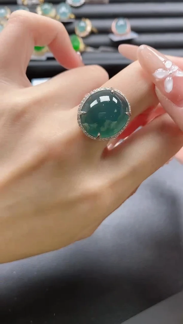 【闪购商品】翡翠戒指银S925镶嵌51511