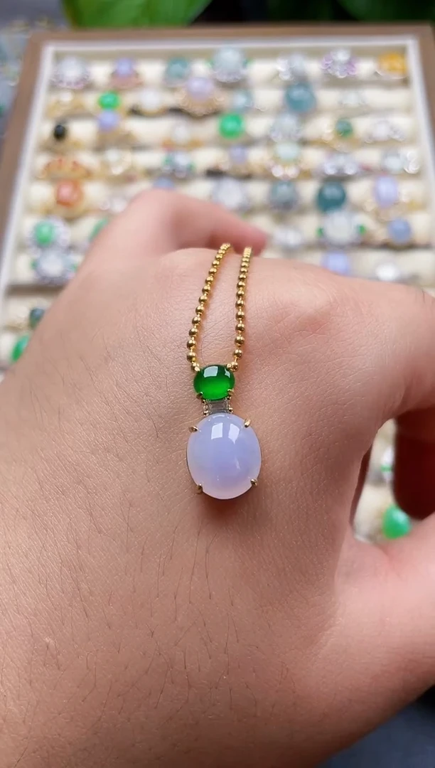 颈饰银S925镶嵌翡翠143