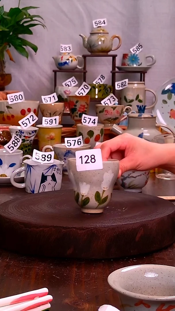 三闲僖高温釉下彩手工手绘陶瓷128