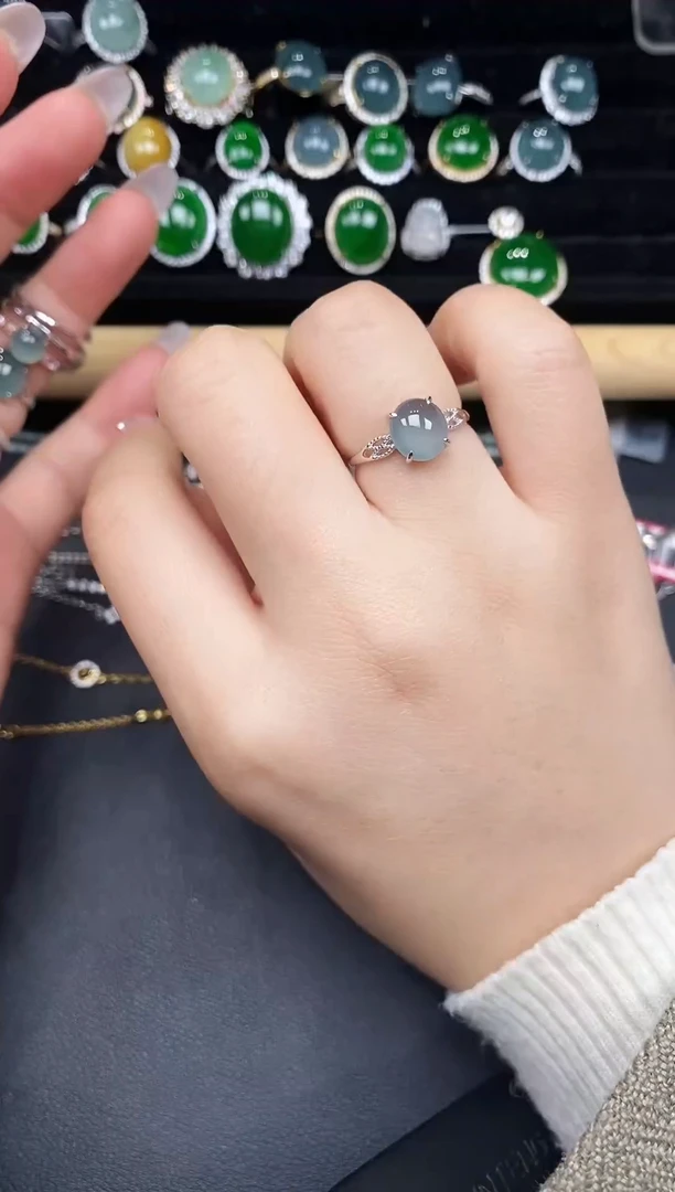 银S925镶嵌戒指翡翠3788