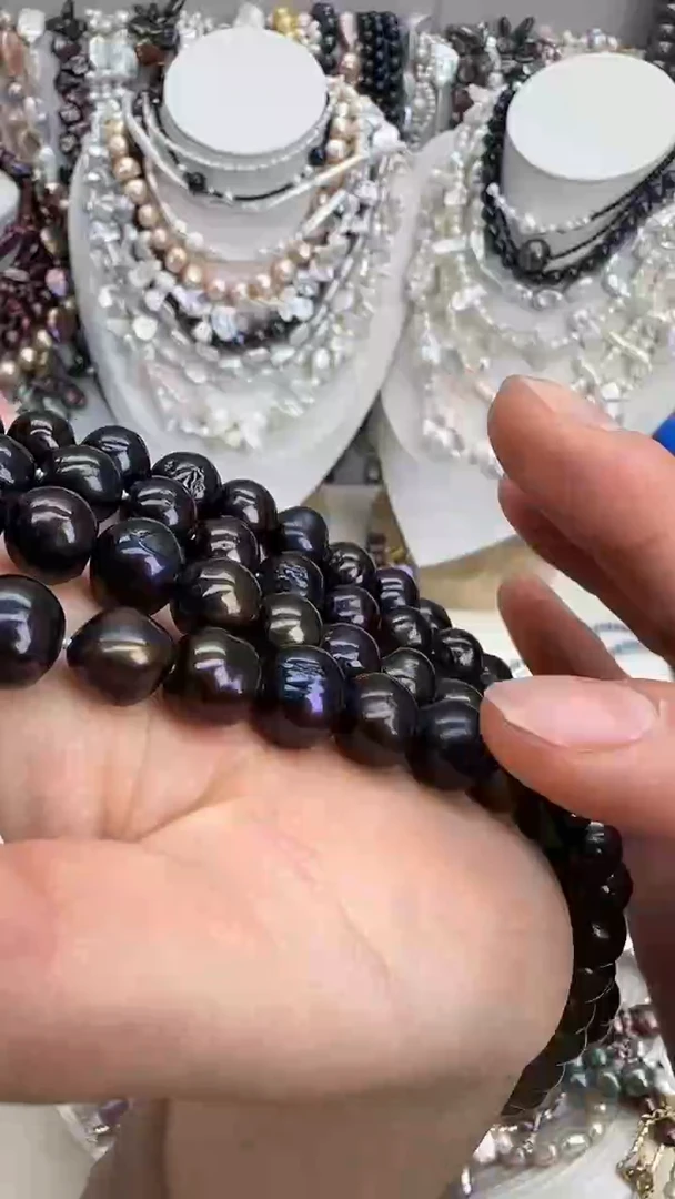 颈饰银S925镀金镶嵌淡水珍珠11