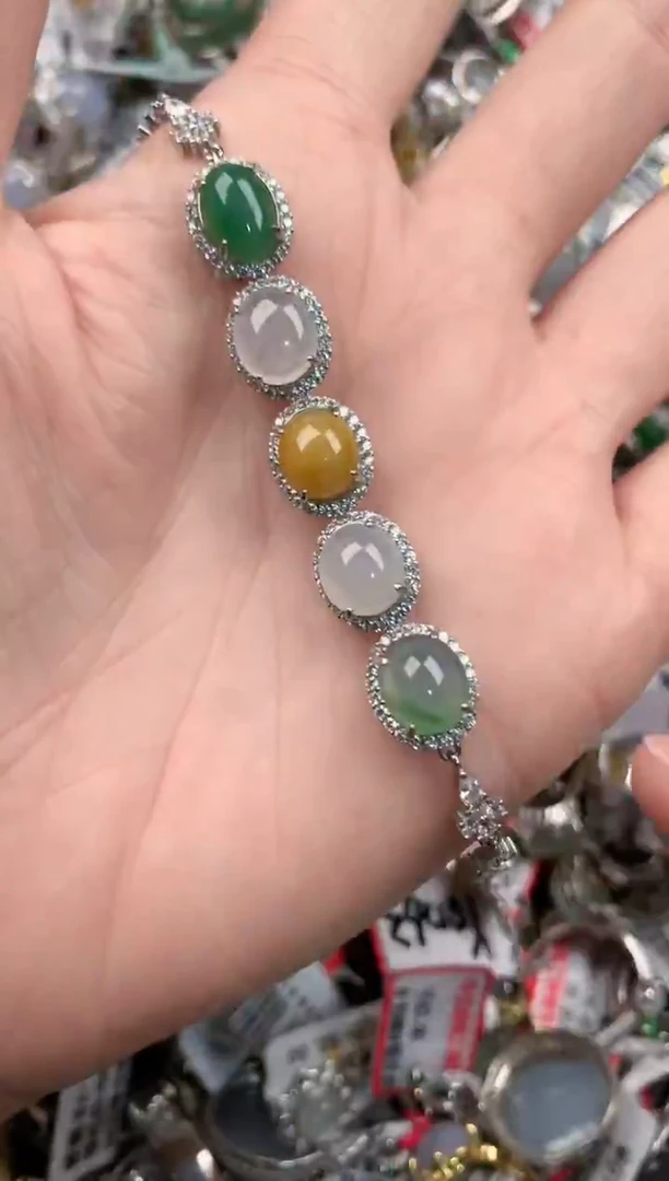 银S925镶嵌戒指翡翠16-16-16      6