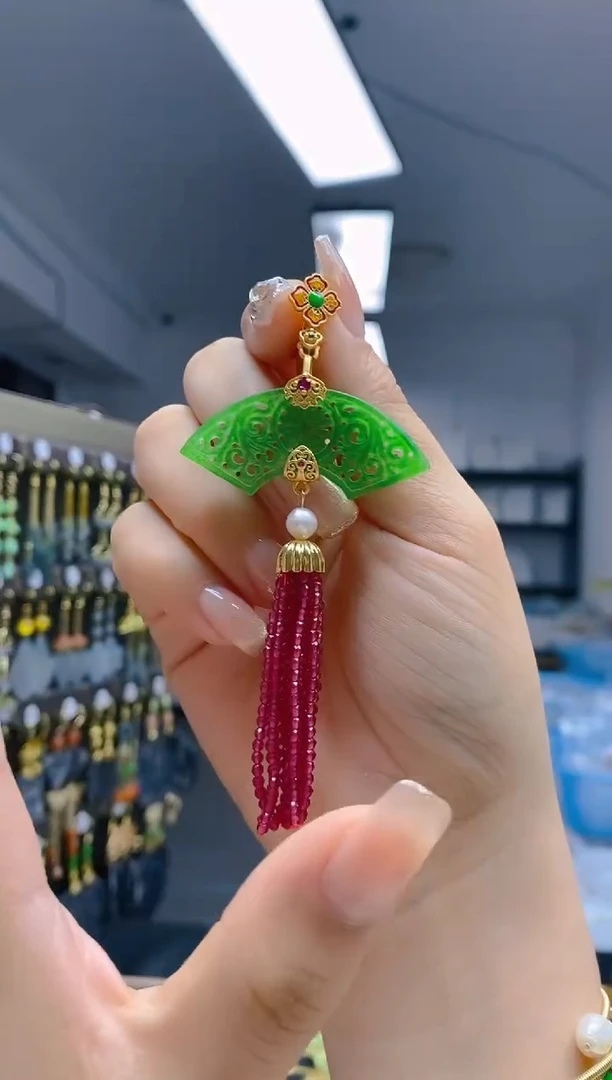 【闪购商品】翡翠耳饰合金82翡翠压襟