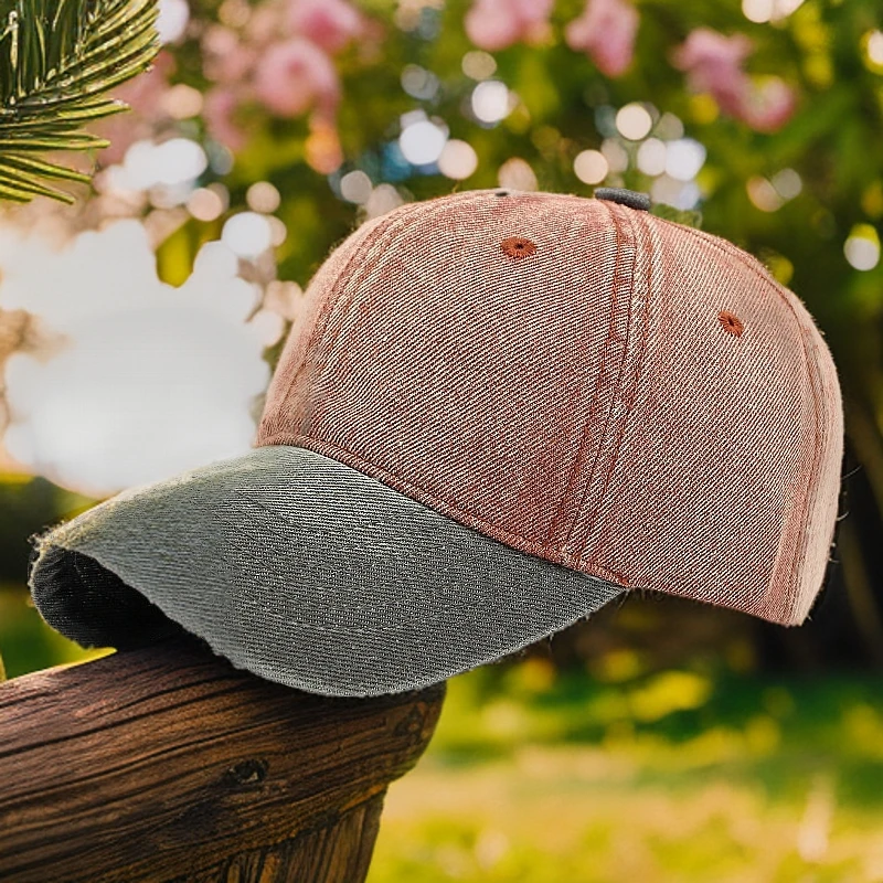 新名族时尚水洗牛仔棒球帽男女出游户外防晒拼色鸭舌帽透气遮阳潮