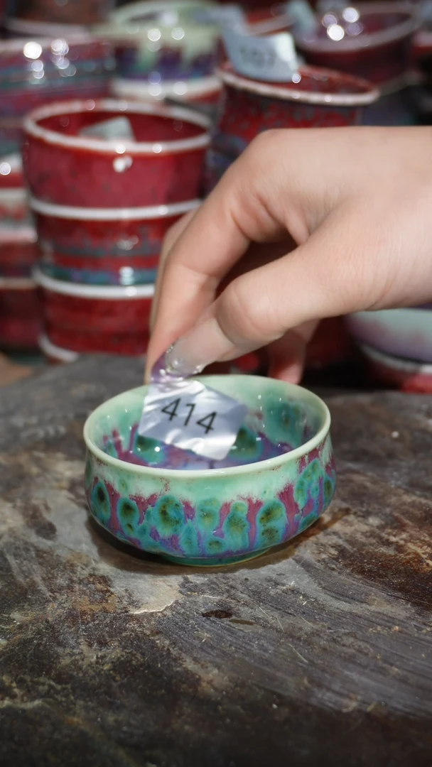 摆件陶精品窑变钧瓷茶器