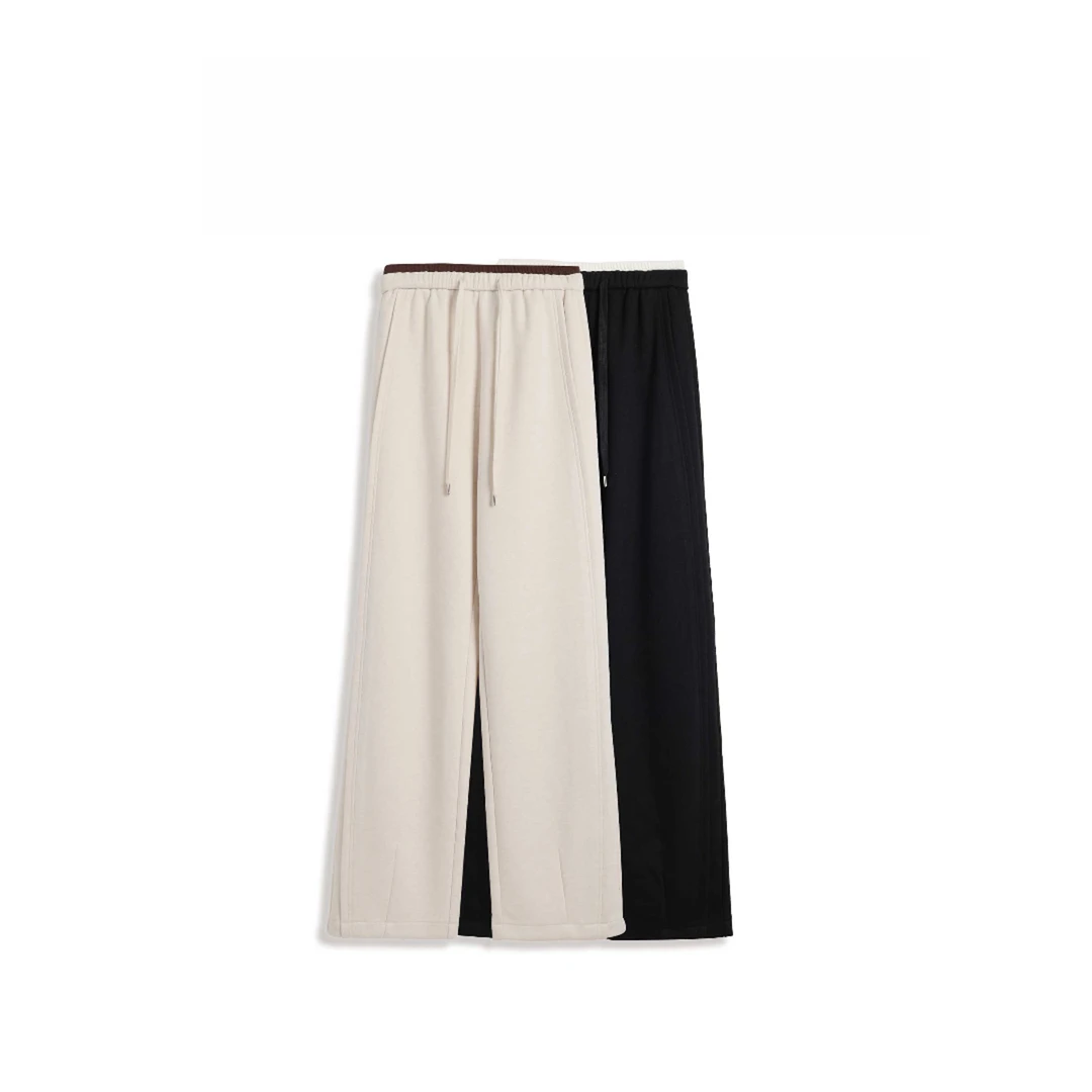 新款时尚运动风松紧腰阔腿显瘦休闲长裤女款VE0132