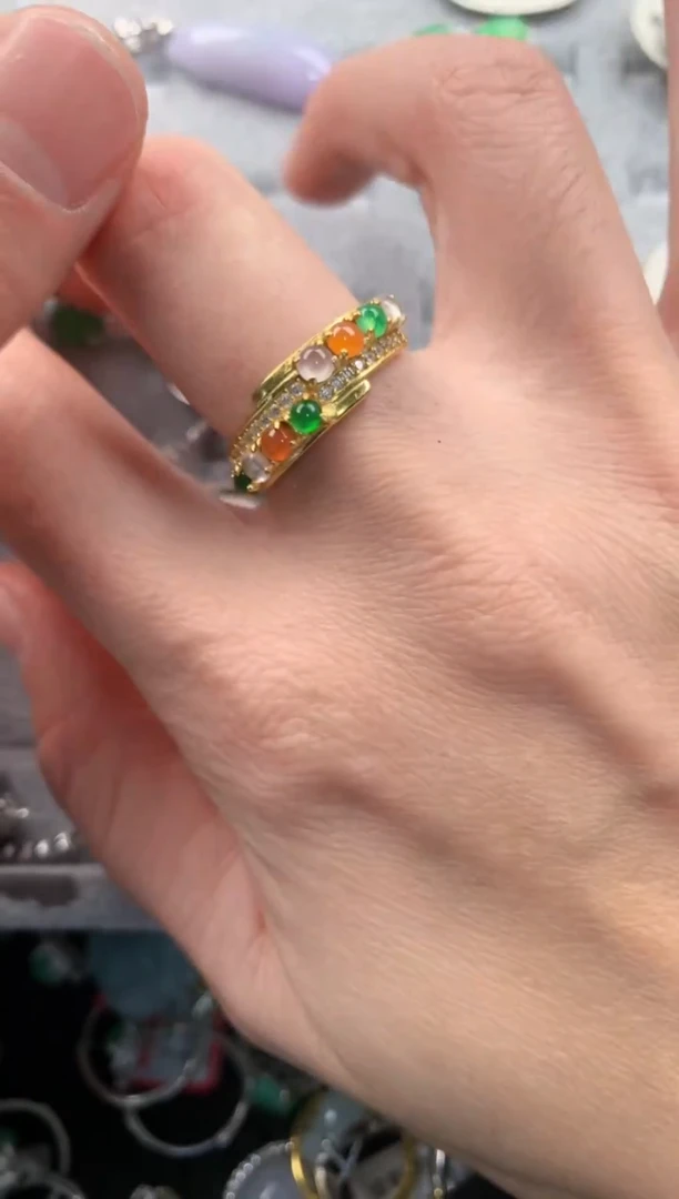 银S925镶嵌戒指翡翠333   8