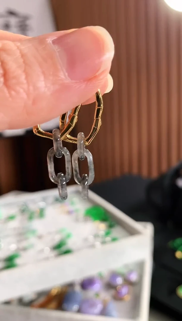 【闪购商品】翡翠耳饰银S925镶嵌耳饰