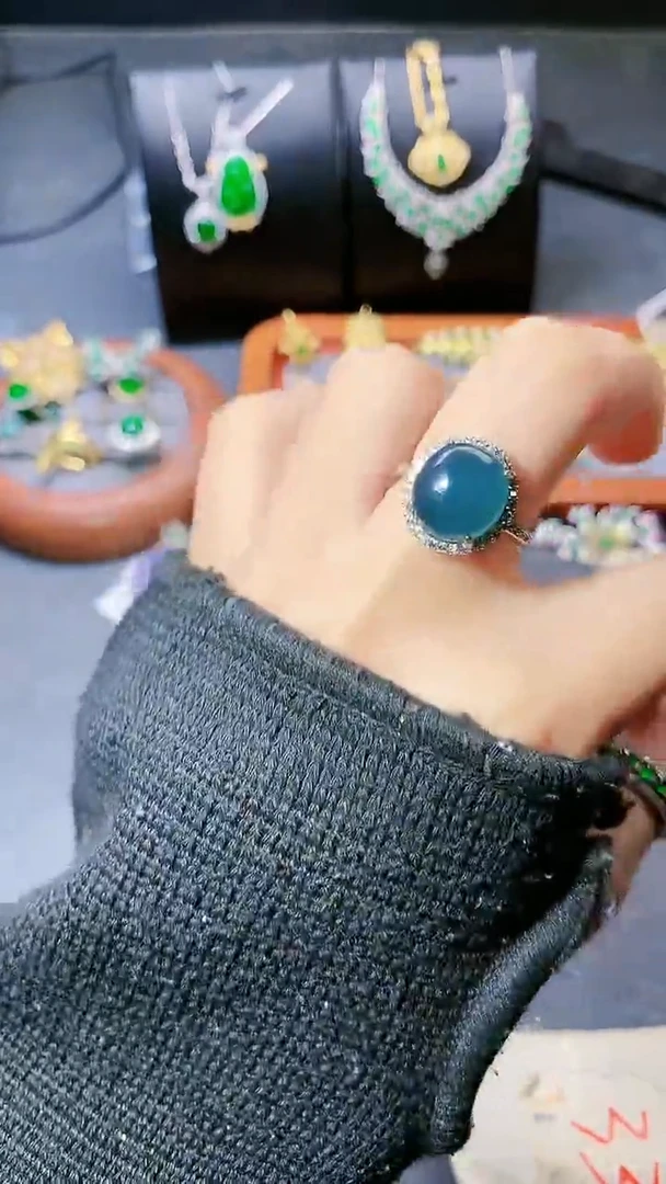 【闪购商品】翡翠戒指银S925镶嵌戒指