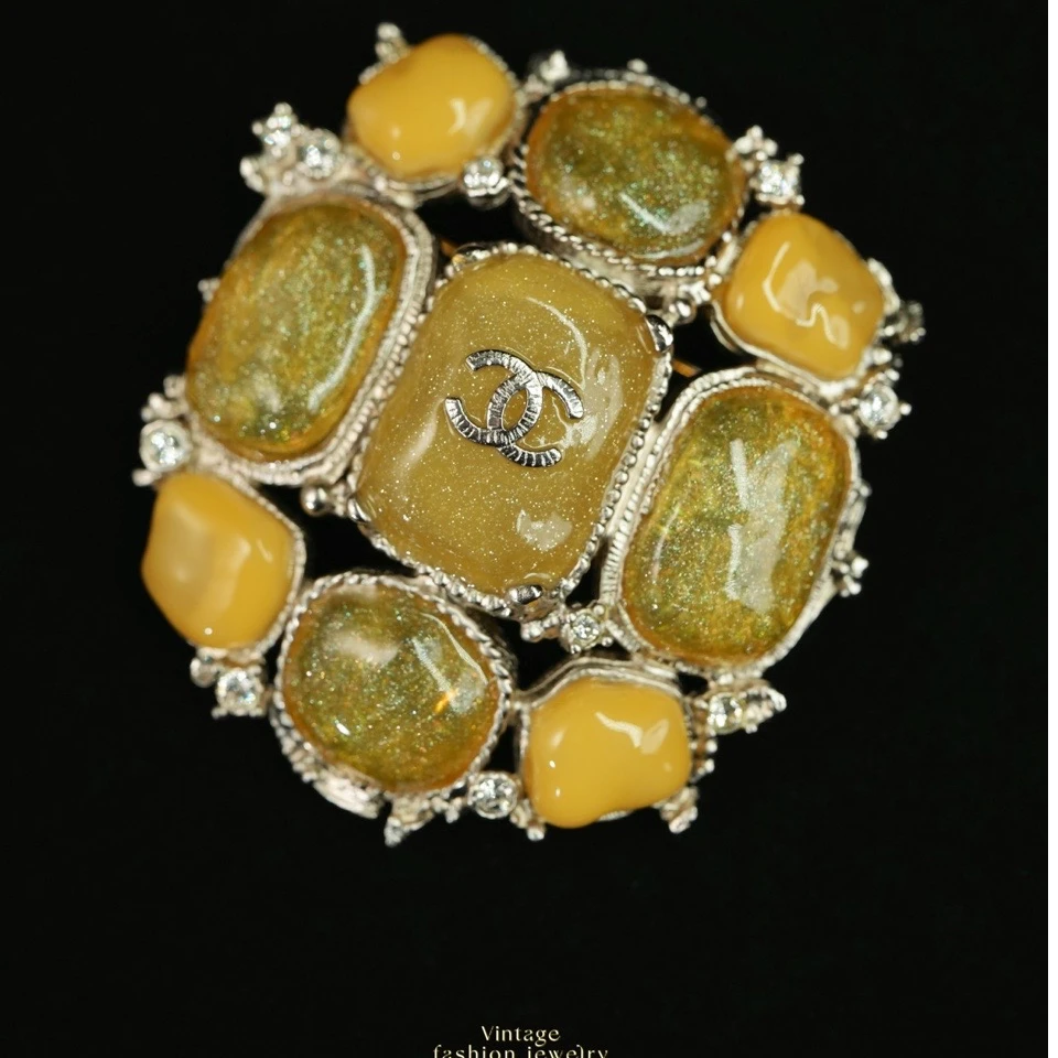 95新 Chanel/香奈儿 柚礼中古/香奈儿上海系列琉璃胸针LZ412316