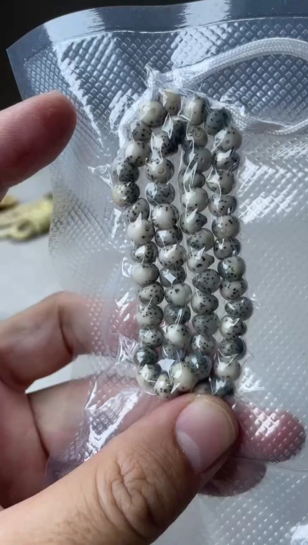吊坠星月菩提石玉糯冰料蒜瓣手持卡7